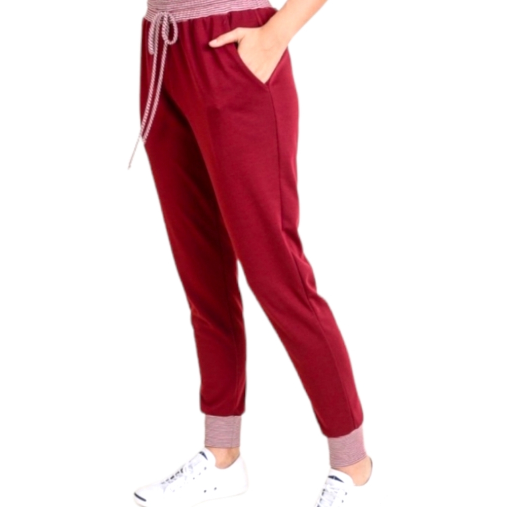🍁NWT Ladies' French Terry Joggers Pockets Banded Waist & Ankle Cuffs Sm Med Lg - Picture 3 of 4